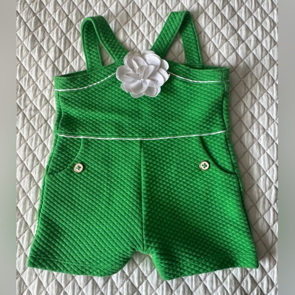 Janie and Jack Green Baby Romper